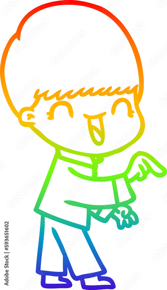 rainbow gradient line drawing happy cartoon boy rainbow gradient line drawing happy cartoon boy