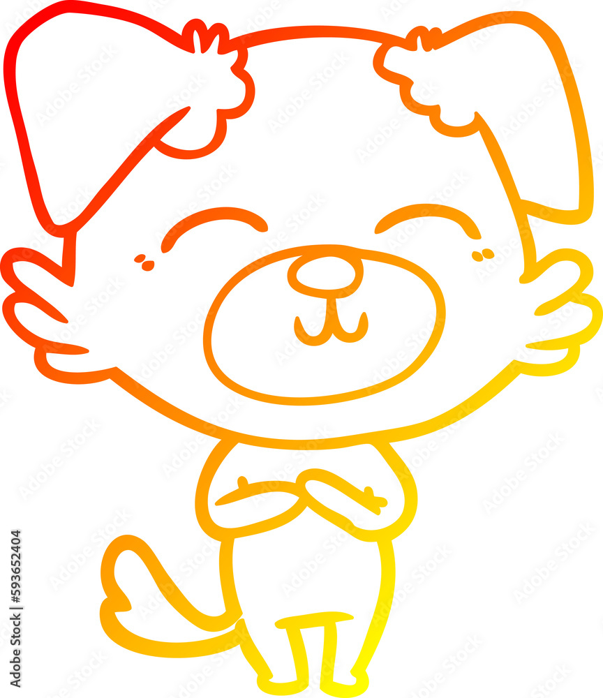 warm gradient line drawing cartoon dog warm gradient line drawing cartoon dog