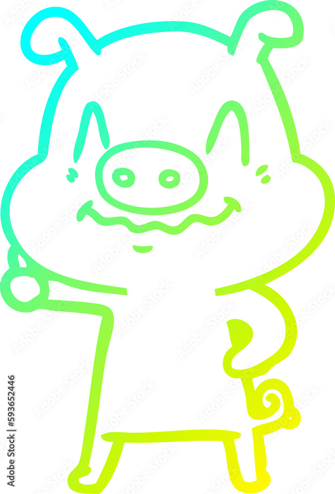 cold gradient line drawing nervous cartoon pig cold gradient line drawing nervous cartoon pig