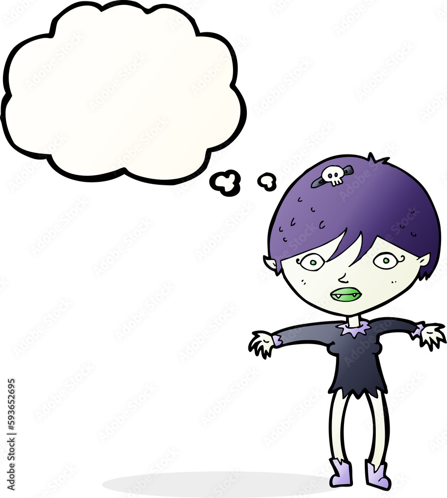 cartoon vampire girl with thought bubble cartoon vampire girl with thought bubble