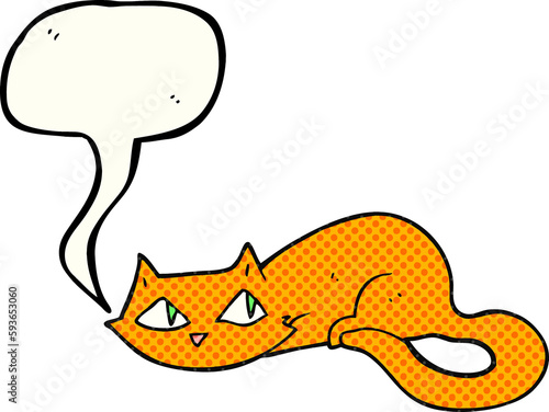 comic book speech bubble cartoon cat