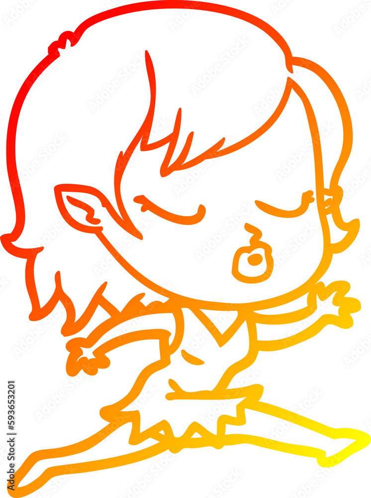 warm gradient line drawing cute cartoon vampire girl warm gradient line drawing cute cartoon vampire girl