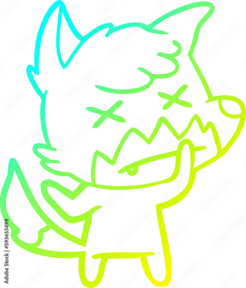 cold gradient line drawing cartoon dead fox cold gradient line drawing cartoon dead fox