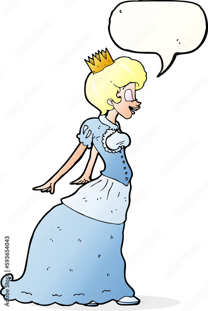 cartoon princess with speech bubble cartoon princess with speech bubble
