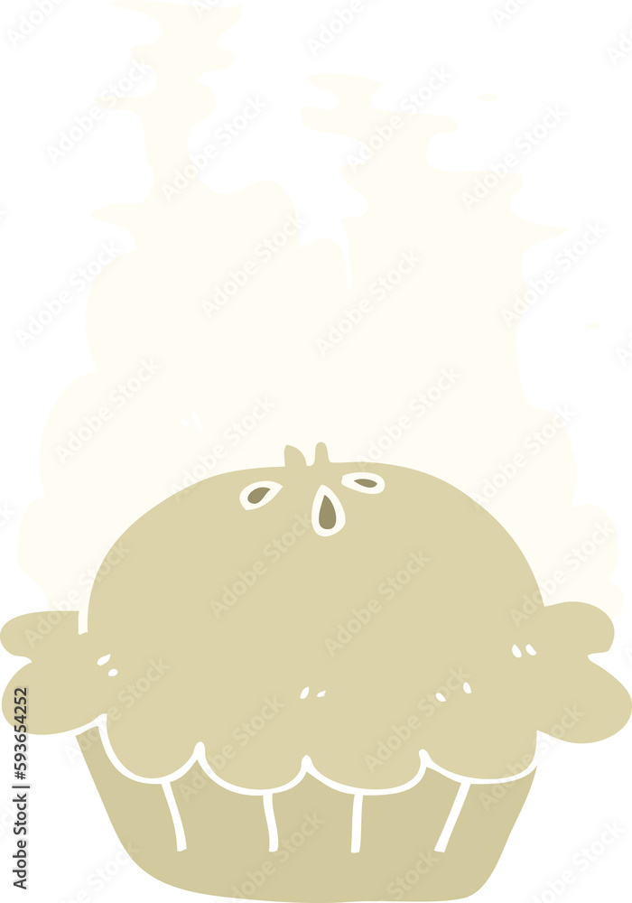 flat color illustration of a cartoon pie flat color illustration of a cartoon pie