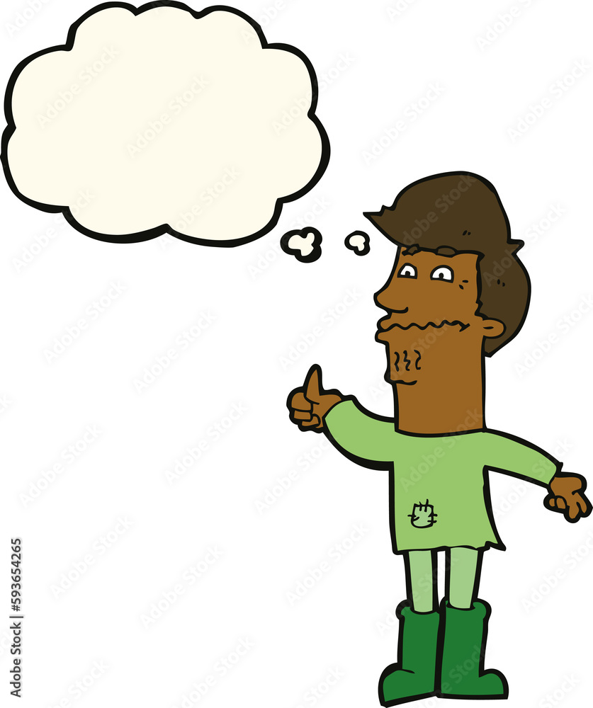 cartoon nervous man with thought bubble cartoon nervous man with thought bubble