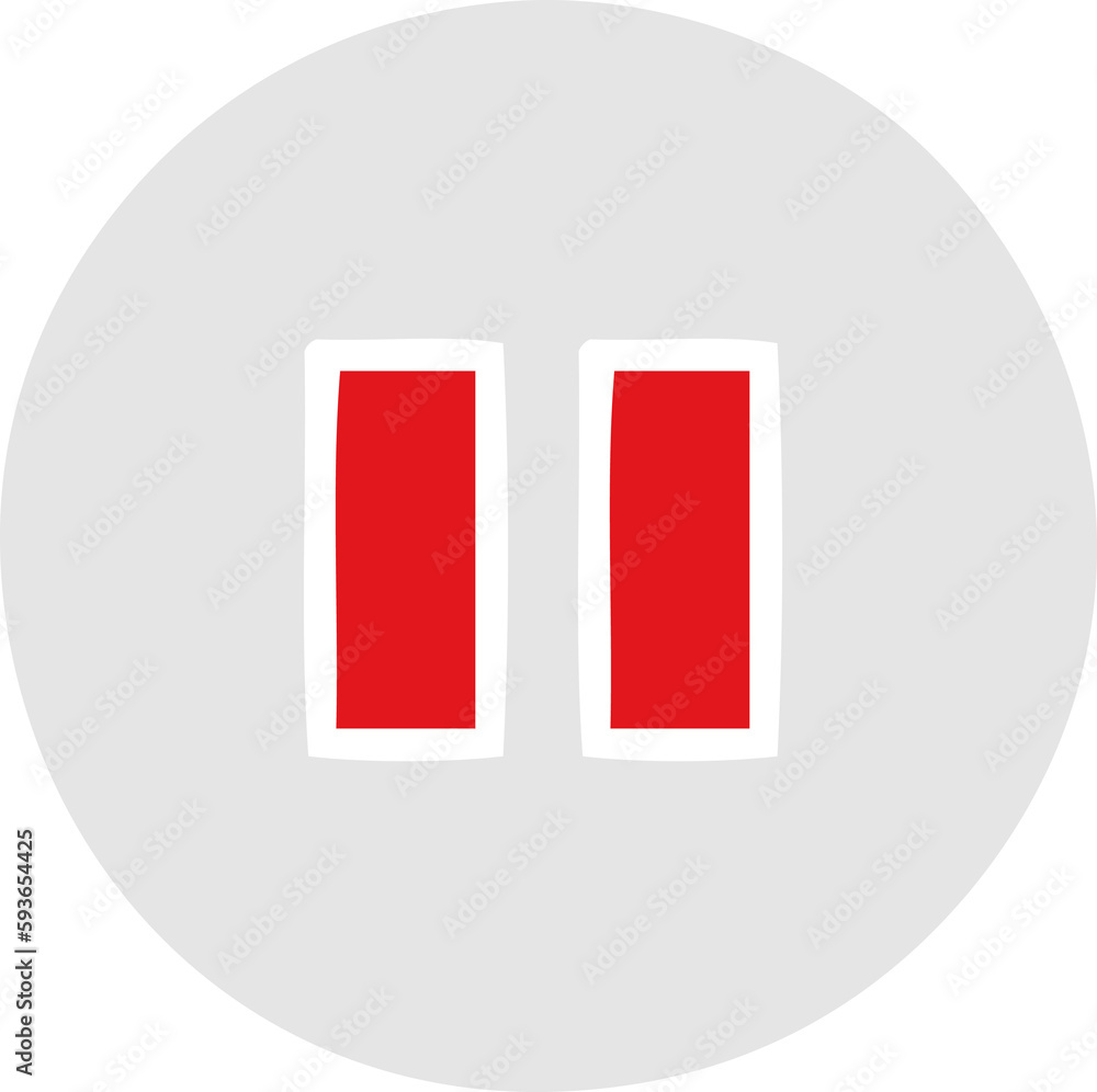 flat color retro cartoon pause button flat color retro cartoon pause button