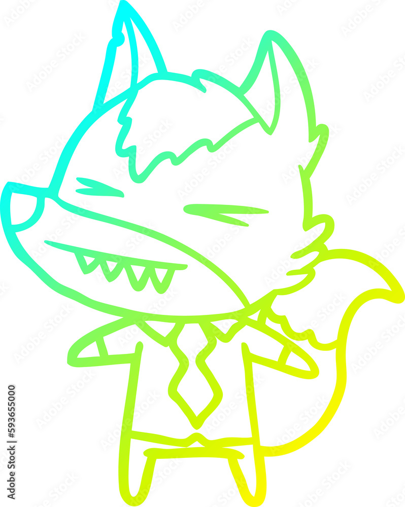 cold gradient line drawing angry wolf boss cartoon cold gradient line drawing angry wolf boss cartoon