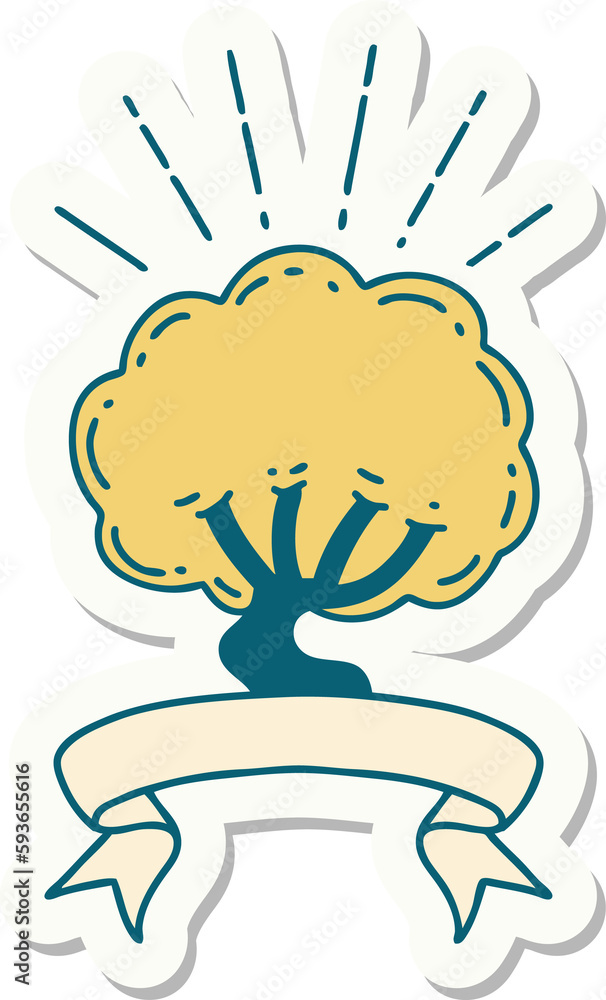 sticker of tattoo style tree sticker of tattoo style tree