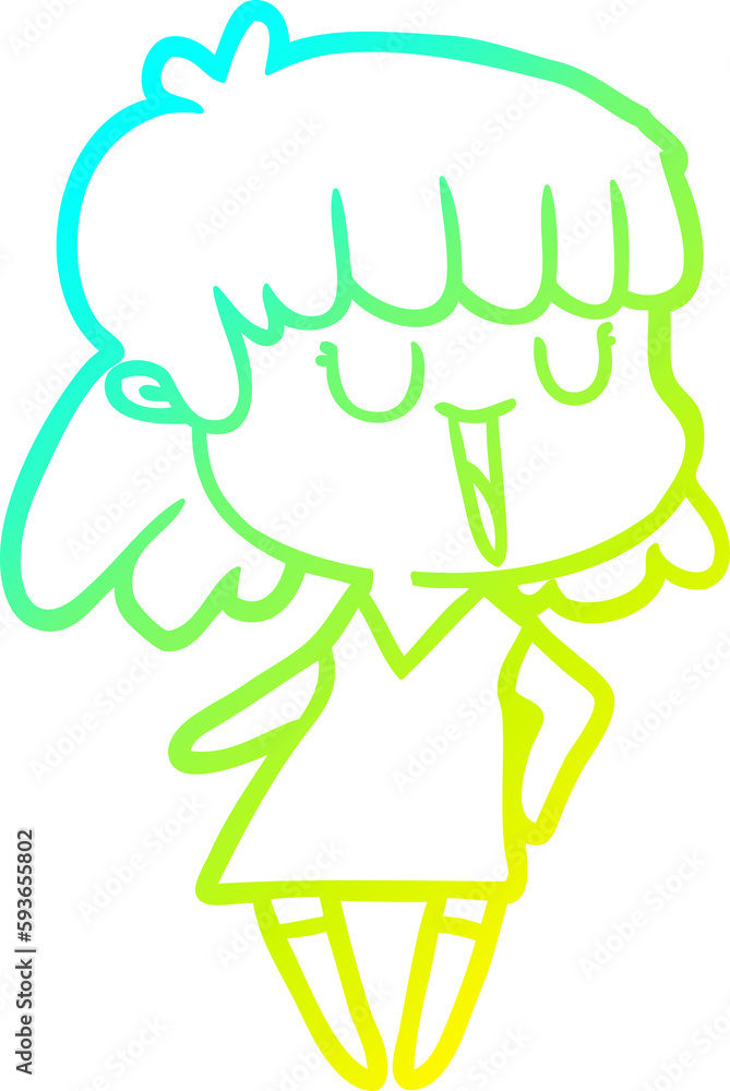 cold gradient line drawing cartoon woman cold gradient line drawing cartoon woman