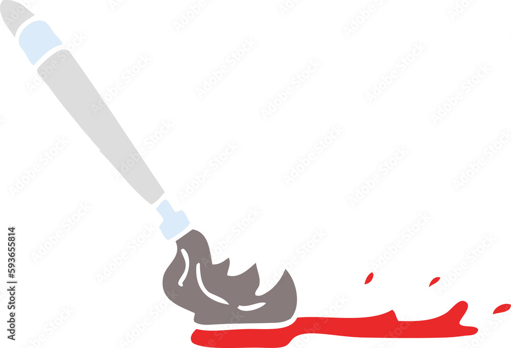 flat color illustration cartoon paint brush flat color illustration cartoon paint brush