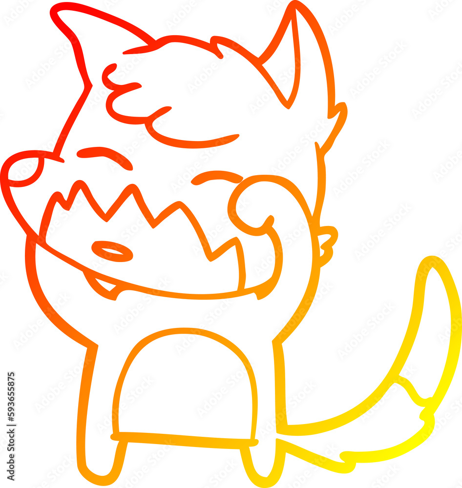 warm gradient line drawing cartoon fox warm gradient line drawing cartoon fox