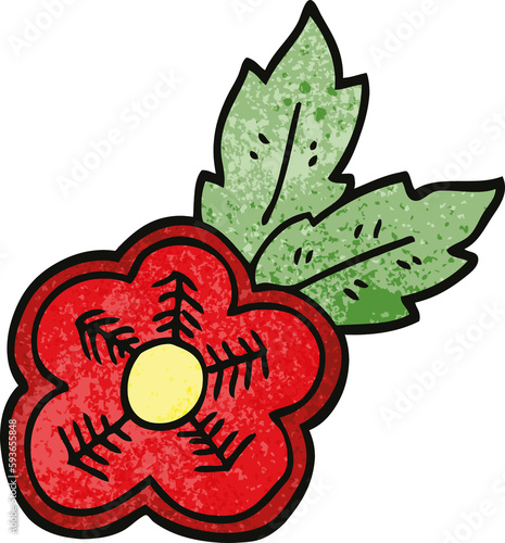 cartoon doodle rose tattoo symbol