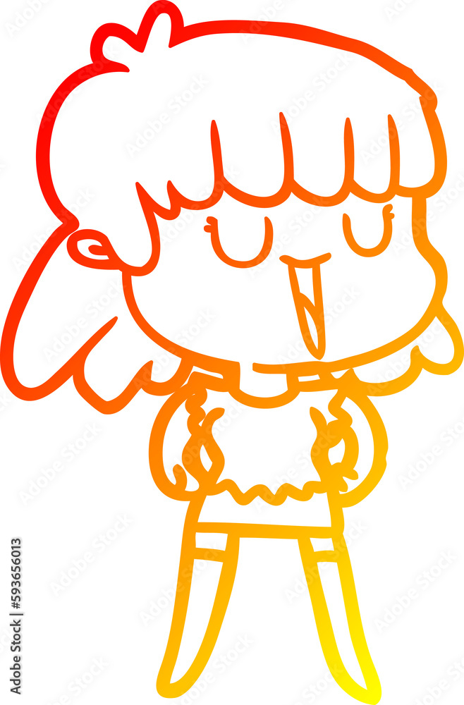 warm gradient line drawing cartoon woman warm gradient line drawing cartoon woman
