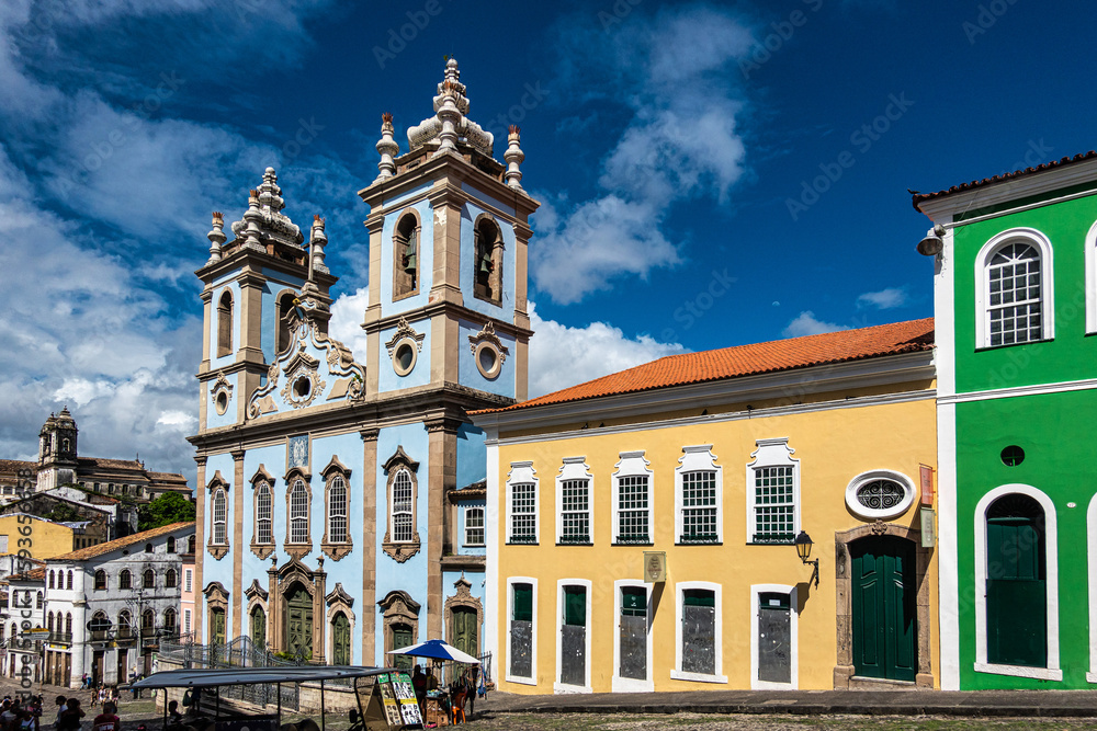 The Church of Our Lady of the Rosary of the Blacks in Pelourinho Salvador da Bahia, Brazil.