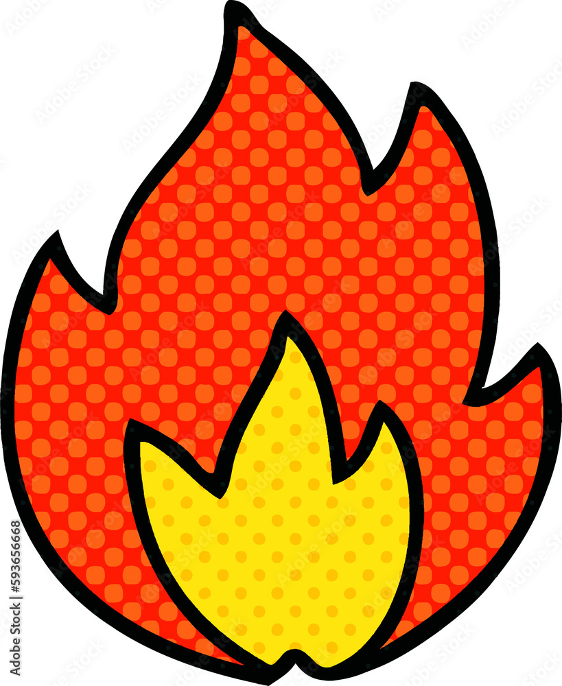 Fototapeta premium comic book style cartoon fire