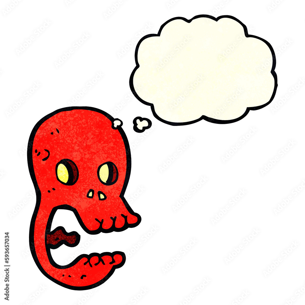 funny cartoon skull with thought bubble funny cartoon skull with thought bubble