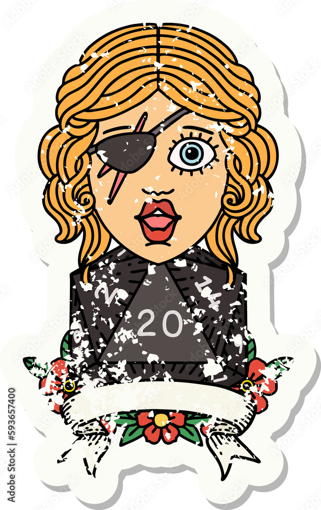 human rogue with natural 20 dice roll illustration human rogue with natural 20 dice roll illustration
