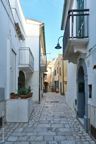 A narrow street in Termoli, a seaside town in the province of Campobasso in Italy.