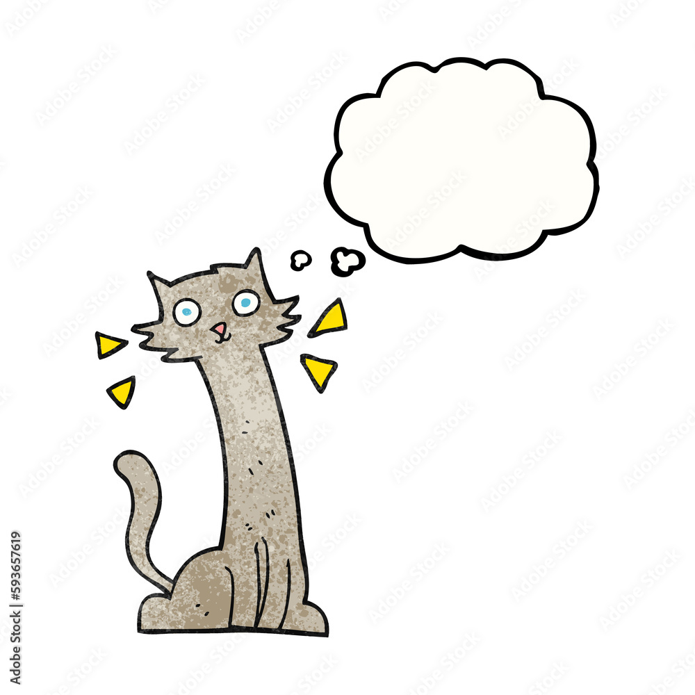 thought bubble textured cartoon cat thought bubble textured cartoon cat