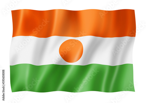 Niger flag isolated on white photo