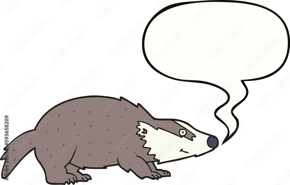 cartoon badger and speech bubble cartoon badger and speech bubble