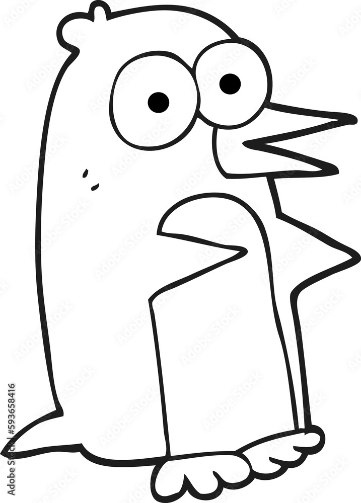 black and white cartoon penguin black and white cartoon penguin
