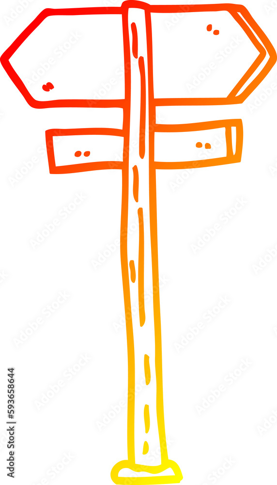 warm gradient line drawing cartoon direction sign warm gradient line drawing cartoon direction sign