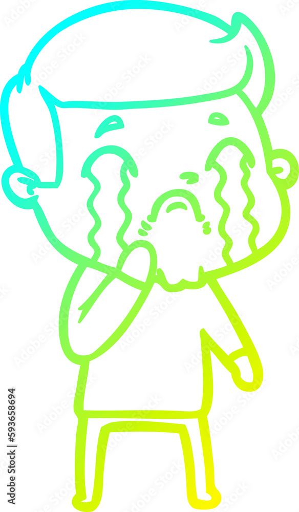 cold gradient line drawing cartoon man crying cold gradient line drawing cartoon man crying