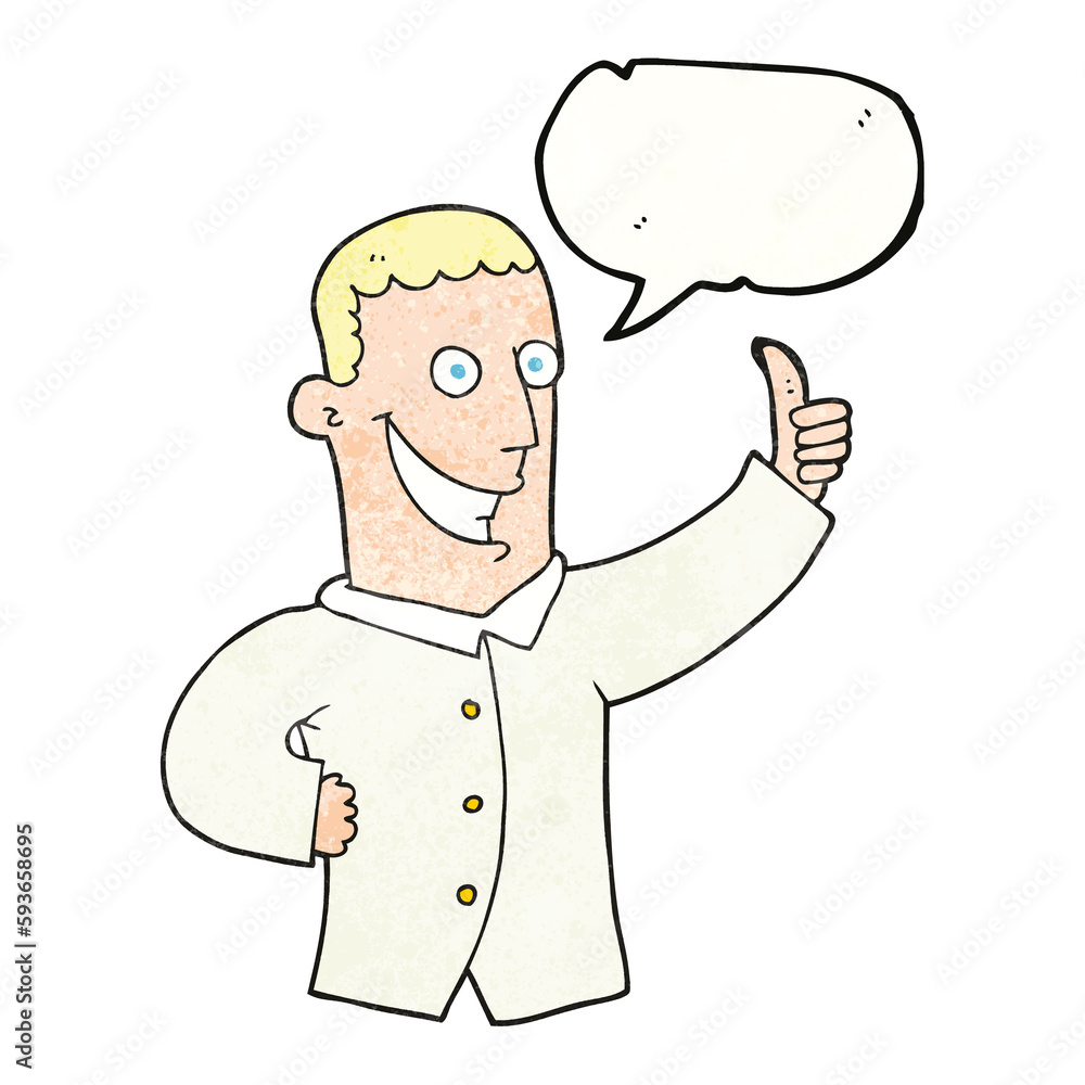 speech bubble textured cartoon man giving approval speech bubble textured cartoon man giving approval