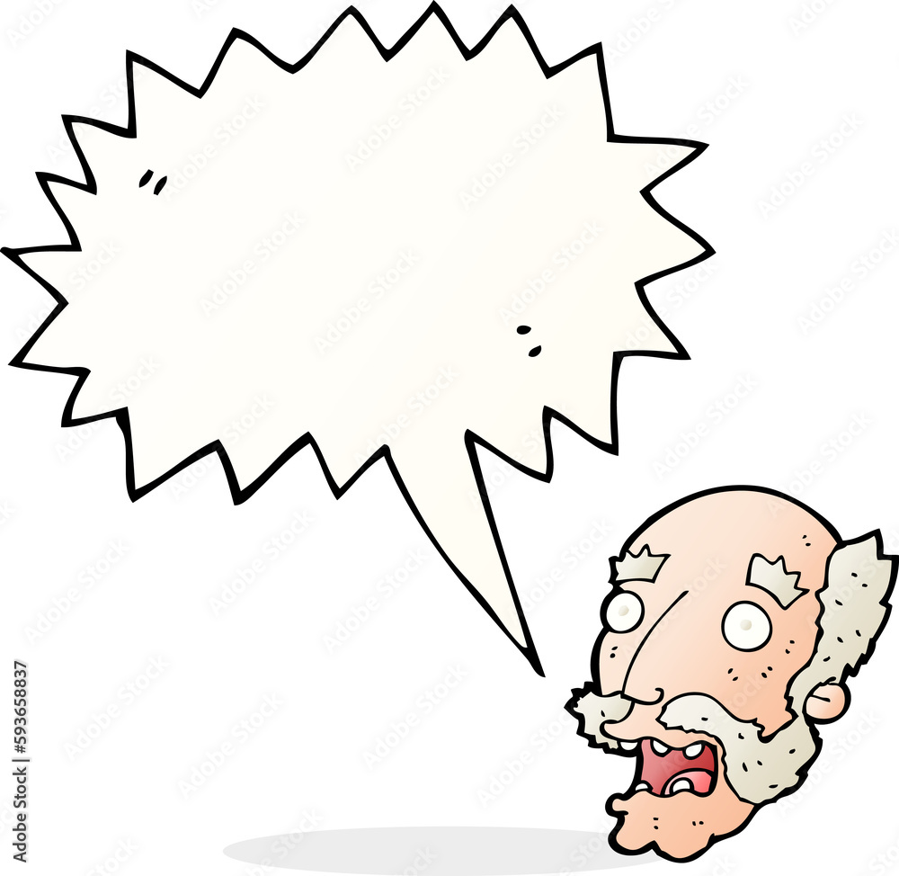 cartoon shocked old man with speech bubble cartoon shocked old man with speech bubble