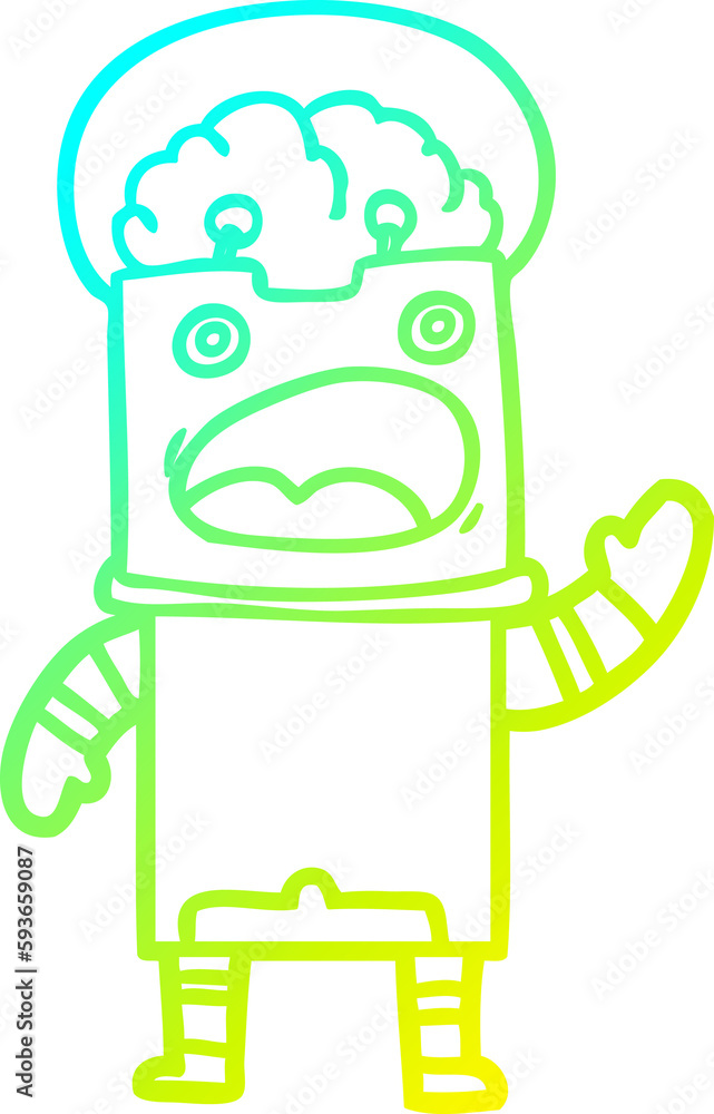 cold gradient line drawing cartoon robot cold gradient line drawing cartoon robot