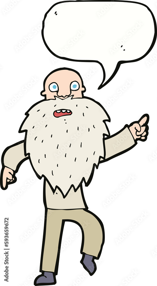 Obraz premium cartoon stressed old man with speech bubble