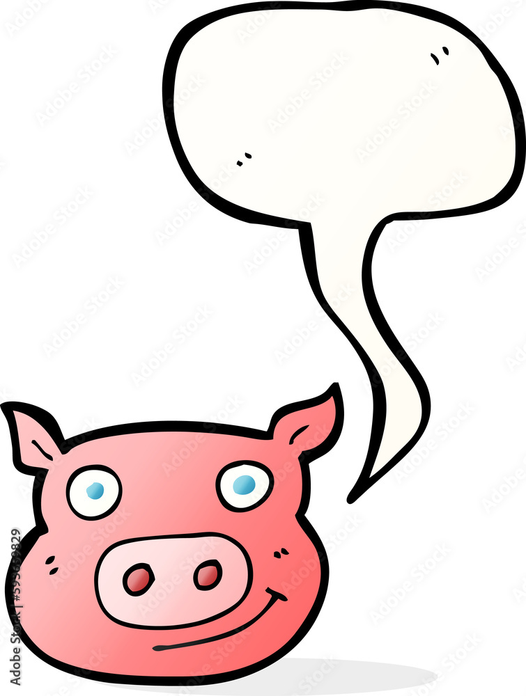 cartoon pig face with speech bubble cartoon pig face with speech bubble
