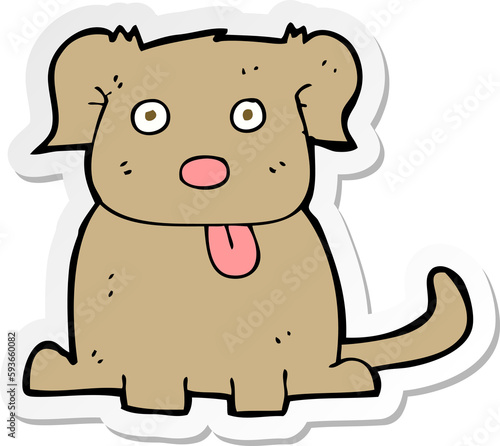 sticker of a cartoon dog