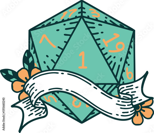 natural one d20 dice roll illustration