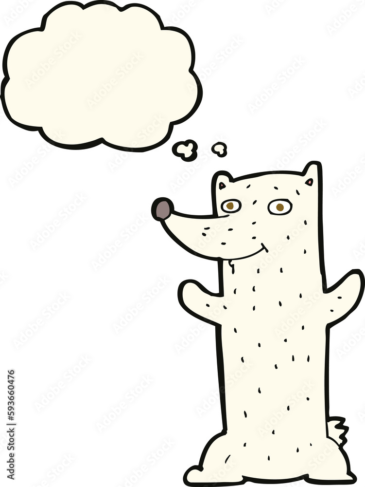 cartoon polar bear with thought bubble cartoon polar bear with thought bubble