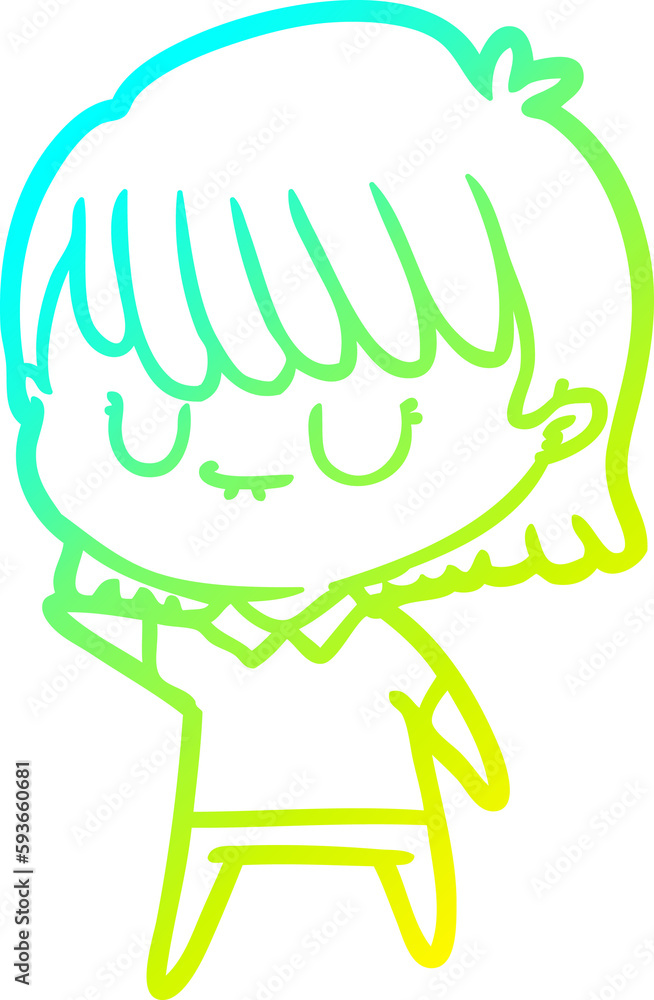 cold gradient line drawing cartoon woman cold gradient line drawing cartoon woman