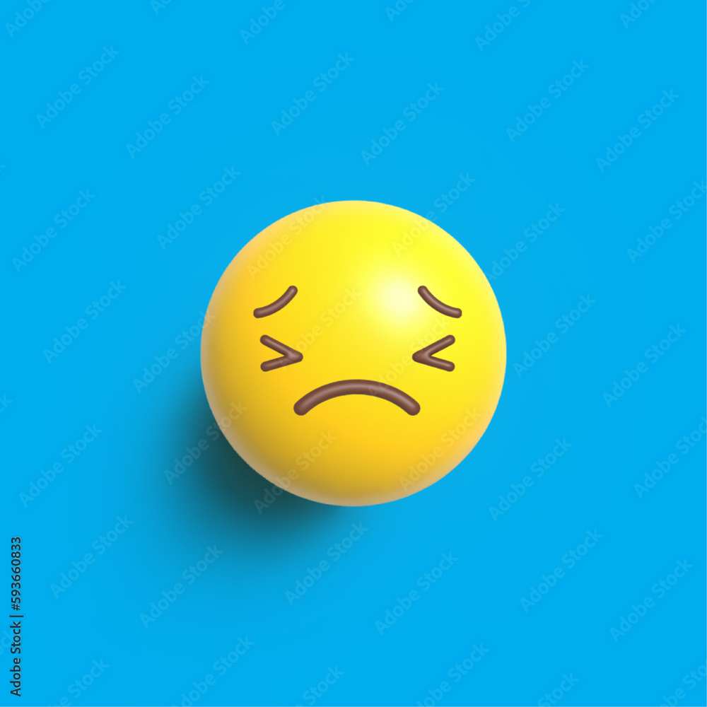 Fototapeta premium Persevering Face, Vector 3D Design Art