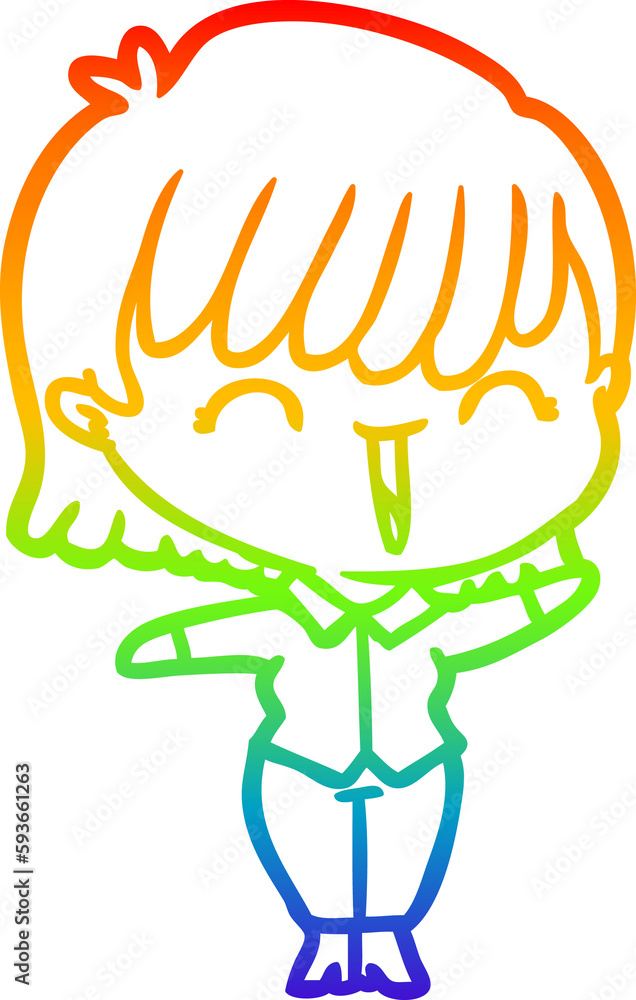 rainbow gradient line drawing cartoon woman rainbow gradient line drawing cartoon woman