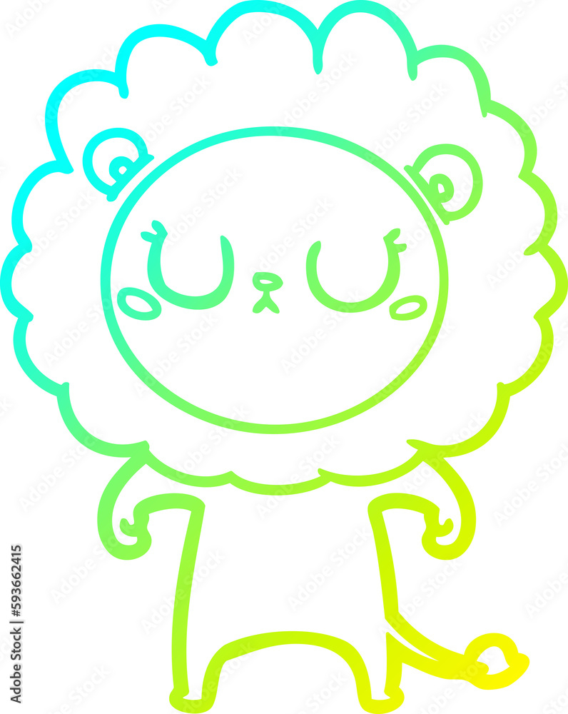 cold gradient line drawing cartoon lion cold gradient line drawing cartoon lion