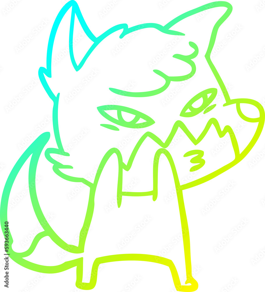 cold gradient line drawing clever cartoon fox cold gradient line drawing clever cartoon fox