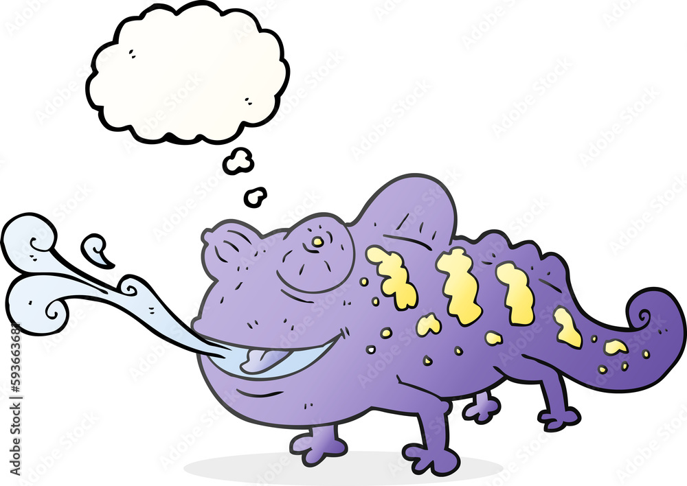 Fototapeta premium thought bubble cartoon chameleon