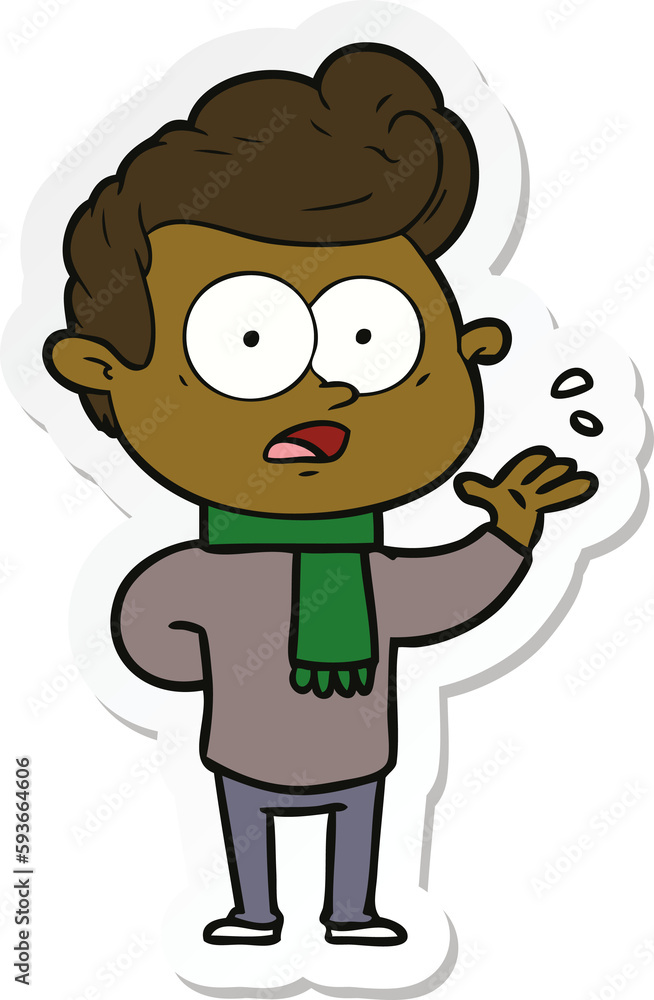 sticker of a cartoon staring man sticker of a cartoon staring man
