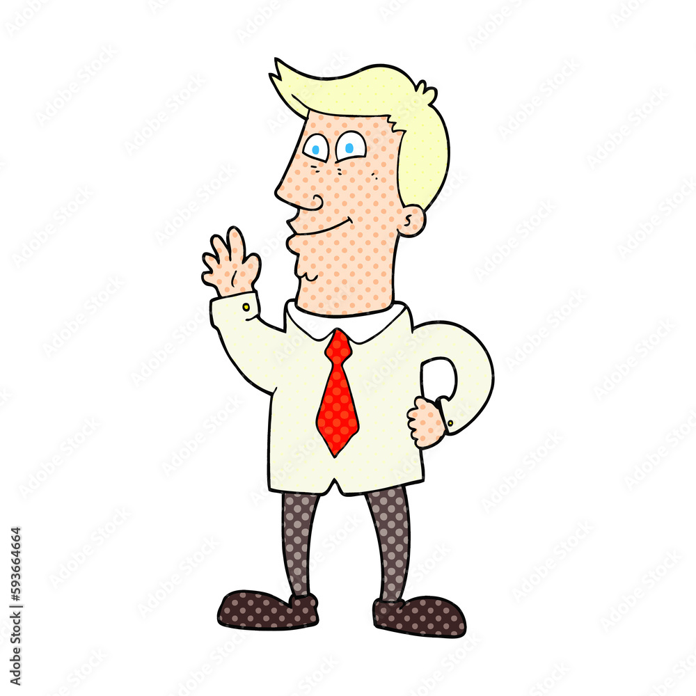 cartoon waving man cartoon waving man