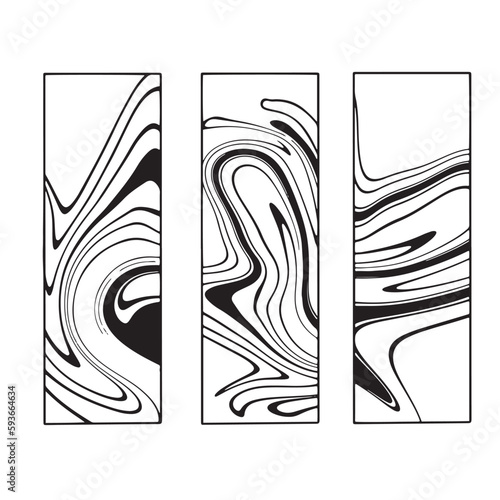 Set with hand drawn geometrical line stripe with psychedelic texture, isolated vector illustration for posters, brochures, invitations