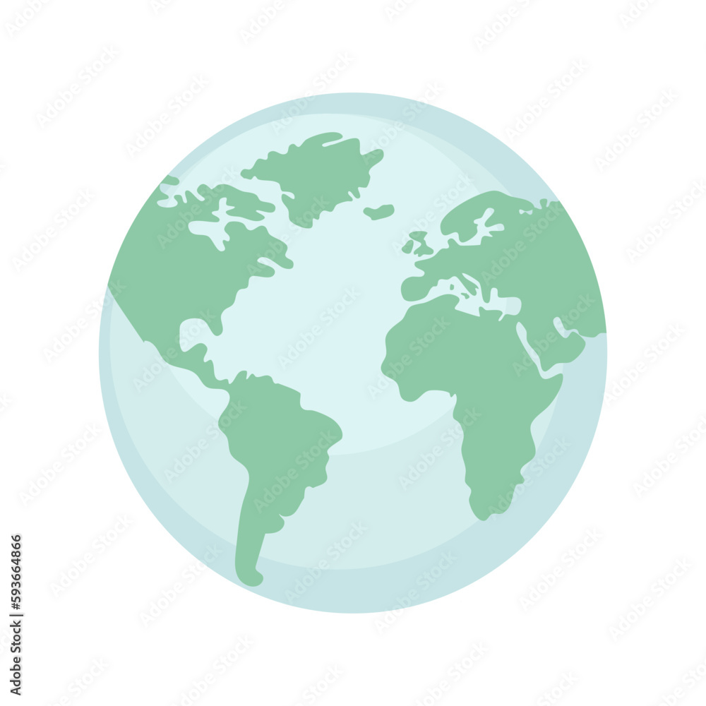 Vector flat planet Earth.  Flat design vector illustration for web banner, web and mobile, infographics. Vector icon isolated on gradient background