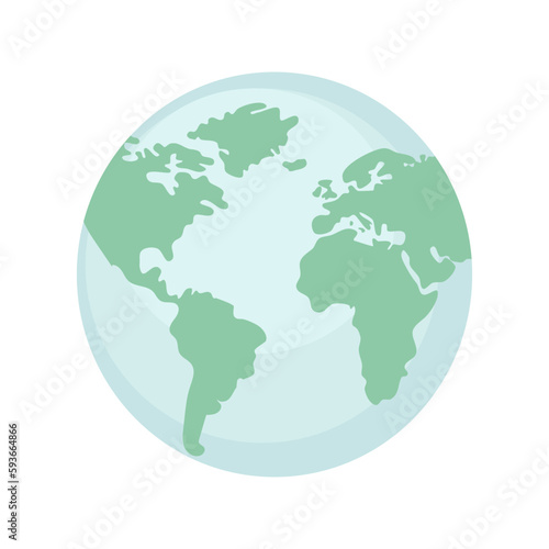 Vector flat planet Earth. Flat design vector illustration for web banner, web and mobile, infographics. Vector icon isolated on gradient background