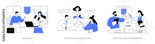 Legal department abstract concept vector illustrations.