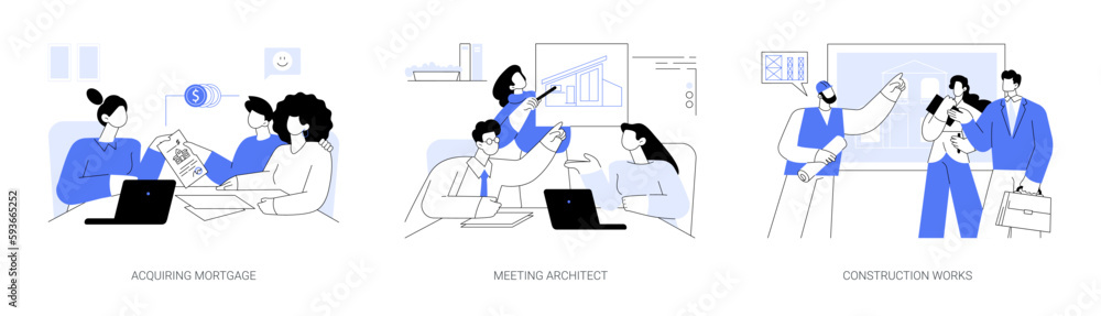 New property building abstract concept vector illustrations. New property building abstract concept vector illustrations.